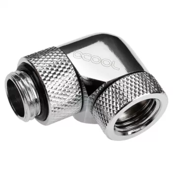 Alphacool Eiszapfen Connector Series - adaptador de montaje en ángulo para sistema de refrigeración líquida - níquel plateado