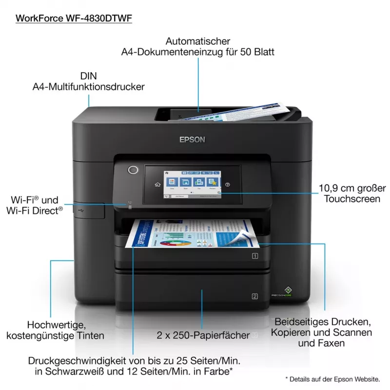 Epson WorkForce Pro WF-4830DTWF Inyección de tinta A4 4800 x 2400 DPI 36 ppm Wi-Fi