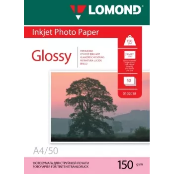 Papel fotográfico de inyección de tinta Lomond brillante 150 g/m² A4, 50 hojas