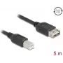 Cable USB 2.0 DELOCK modelo 81533 — USB B a USB A, 5 m, negro, 480 Mbit/s