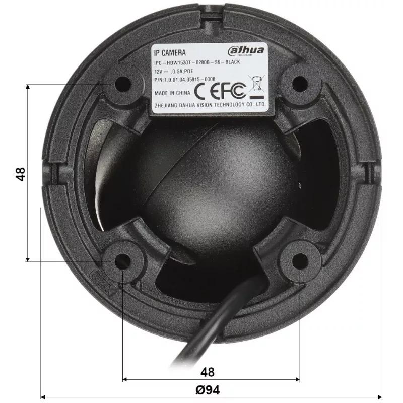 Cámara IP DAHUA IPC-HDW1530T-0280B-S6-Schwarz negro