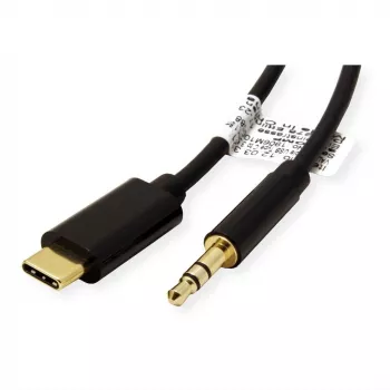 Adaptador ROLINE USB-C a conector jack - USB-C macho reversible a minijack estéreo macho