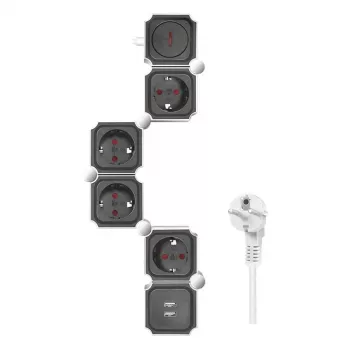 LogiLink 4 tomas 15 m negro y blanco