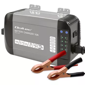Qoltec 51952 cargador inteligente Monolith para baterías LiFePO4/AGM/GEL/SLA, 10 A, 24 V