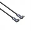 Cable USB-C Unitek C14147ABK01-1M, 1 m, conectores acodados 90°, USB PD 3.0 100W, datos 480 Mbit/s, negro