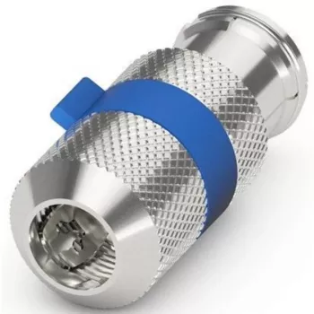 Toma IEC/Koax de instalación fácil (plata/azul, 6,5 - 8,0 mm)