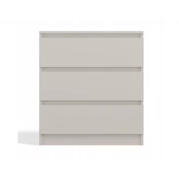 Cómoda MALWA M3 de top e shop — 3 cajones, 700×750×400 mm, tablero de partículas, acabado mate crema