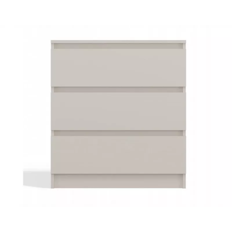 Cómoda MALWA M3 de top e shop — 3 cajones, 700×750×400 mm, tablero de partículas, acabado mate crema