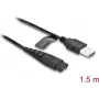 Delock 90987 cable de carga USB 5 V para afeitadoras eléctricas, compatible con Hatteker RFC-588 / RFC-598