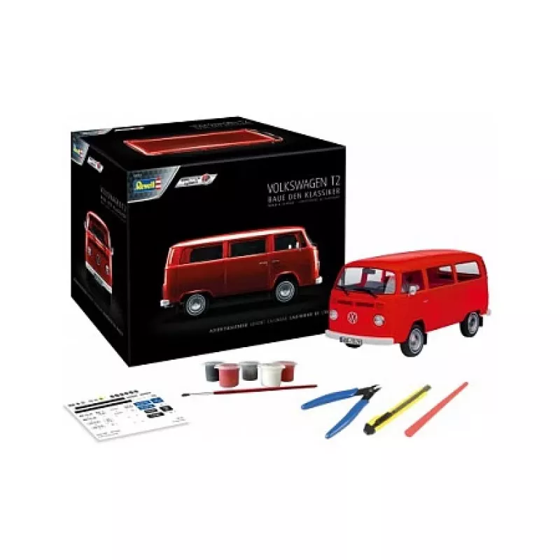 Maqueta de autobús REVELL VW T2, kit, escala 1:24, longitud 193 mm, anchura 85 mm