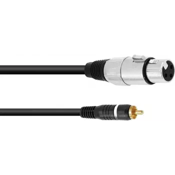 Cable adaptador de audio Omnitronic 30224028 — 1x conector macho RCA a 1x conector hembra XLR de 3 polos, 2,00 m, negro