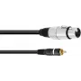 Cable adaptador de audio Omnitronic 30224028 — 1x conector macho RCA a 1x conector hembra XLR de 3 polos, 2,00 m, negro