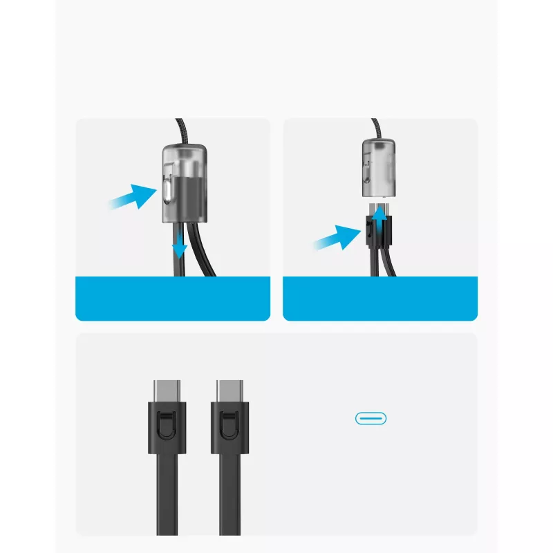 Batería externa con cable USB-C 20000 mAh 30W Negro
