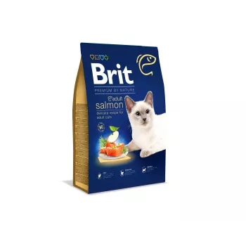 Alimento seco para gatos Brit Premium by Nature Adult Salmon 1,5 kg – fórmula para gatos adultos, 35 % proteína, 16 % grasa, sin cereales ni gluten