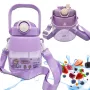 Botella de agua Extralink School Preschool con pajita y cordón para niños 1L