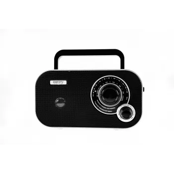 Radio portátil Camry CR 1140b — AM/MF, gris, alimentación por red o pilas, compacta 280×65×113 mm