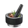 Mortero GEFU 35300 negro acero inoxidable granito 14 cm