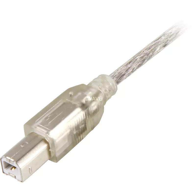 Delock 82057 cable USB 2.0 Type-A macho a Type-B macho, 0,5 m, transparente