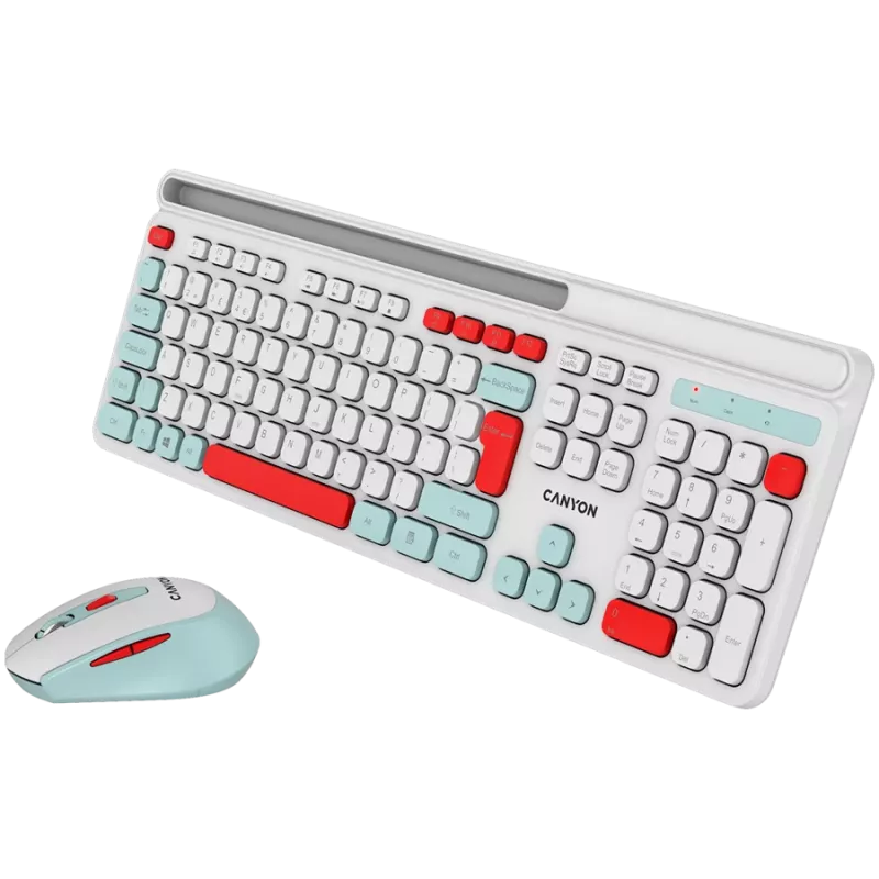 CANYON HSET-W5 EN teclado+ratón AAA+AA inalámbrico blanco