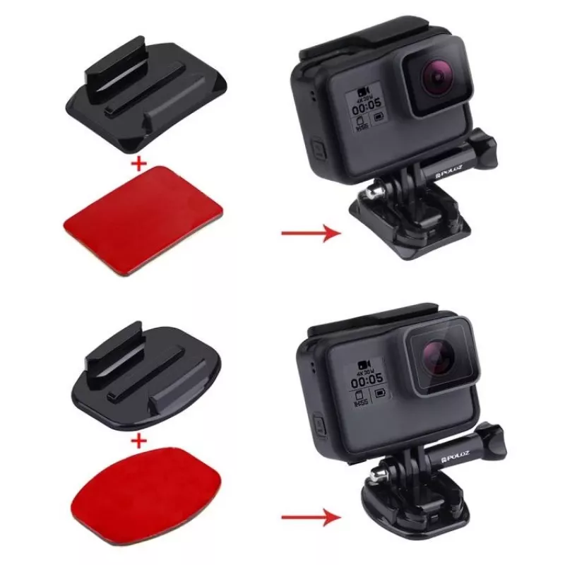 Set de adhesivos y fijaciones Puluz para Osmo Action y GoPro — soportes adhesivos y accesorios de fijación