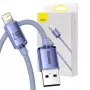 Cable Baseus Crystal Shine USB a Lightning, 2,4A, 2m (lila)