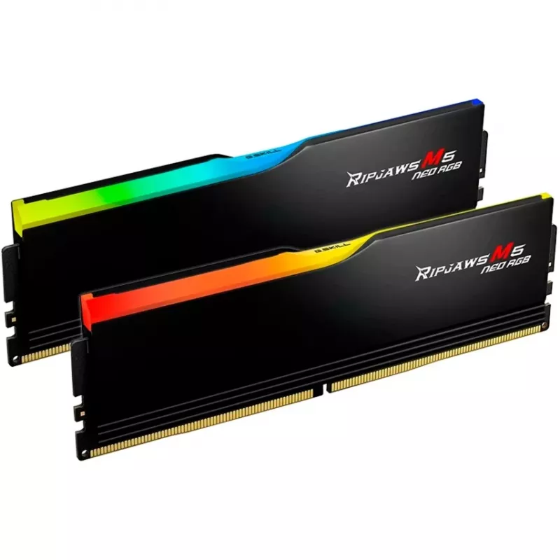 DIMM 64 GB DDR5-6000 (2x 32 GB) Dual-Kit, memoria RAM negra, F5-6000J3636F32GX2-RM5NRK, Ripjaws M5 Neo RGB, AMD EXPO