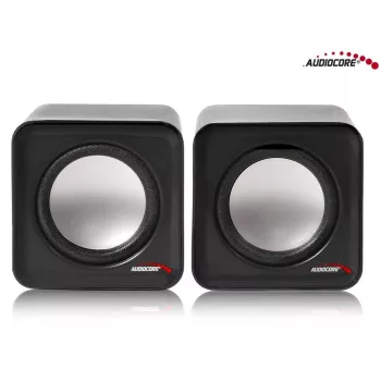 Altavoz de PC de 2 vías Audiocore AC870 B — 3 W RMS, alimentación por USB con cable, entrada de 3,5 mm, 2.0 canales