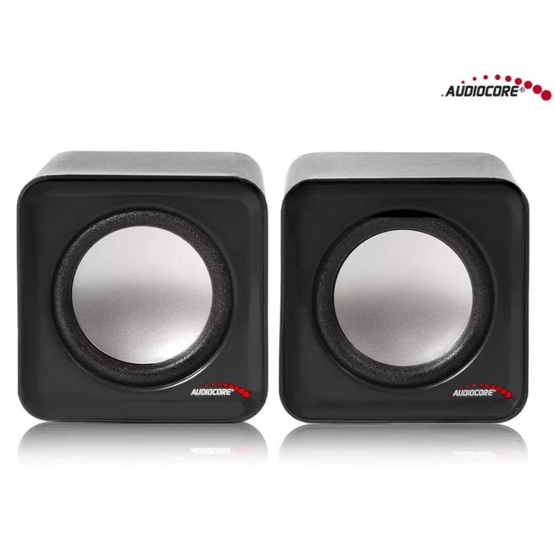 Altavoz de PC de 2 vías Audiocore AC870 B — 3 W RMS, alimentación por USB con cable, entrada de 3,5 mm, 2.0 canales
