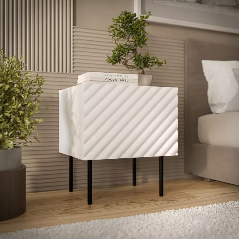 Mesita de noche Cama LUCCA 2 uds. 47x40x52 cm blanco MDF/aglomerado