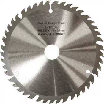 Hoja de sierra circular EFFICUT E-12136, Ø 136 mm, 45Z (orificio 20 mm, para sierras a batería)