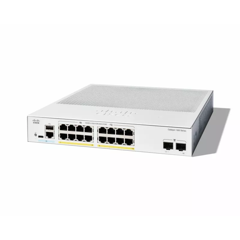 Switch gestionado Cisco Catalyst 1300-16FP-2G 16 puertos GE Full PoE