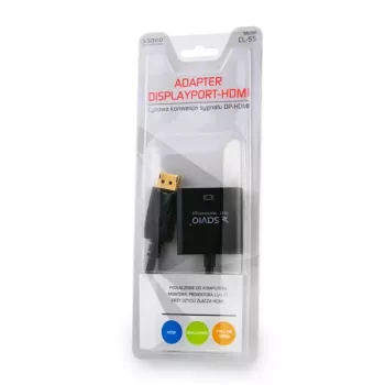 Savio CL-55 adaptador de cable de vídeo 0.2 m DisplayPort HDMI Type A (estándar) negro