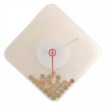 NeXtime Reloj 3006 Coins, 35x35 cm, pared, transparente