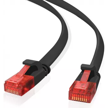 Cable de red helos Ultra plano y delgado Cat 6 5,0 m negro