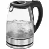 Hervidor de agua CLATRONIC WKS 3744 G — 1,7 L, 2200 W, acero inoxidable/plástico, indicador de nivel de agua