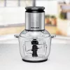 Picadora eléctrica Rommelsbacher MZ 600 — recipiente de cristal de 2 L, 600 W, carcasa de acero inoxidable, 22 velocidades, 6 cuchillas