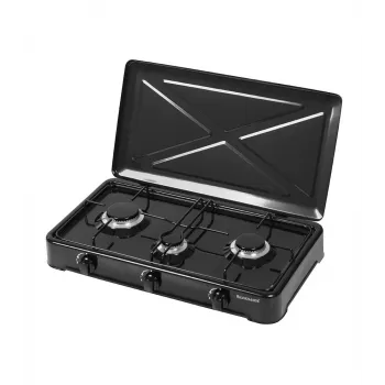 Placa de gas Ravanson K-03TB, 3 zonas, mandos giratorios