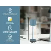 Beper P207ILI200 lámpara de mesa LED recargable, interruptor táctil, regulable, azul pizarra