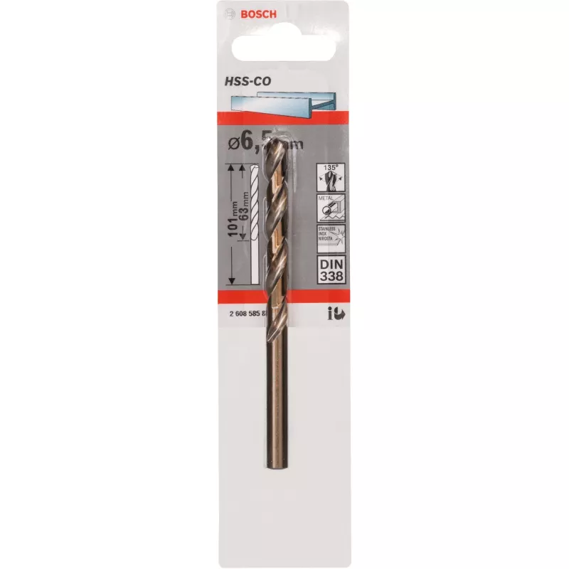 Broca helicoidal Bosch HSS Cobalt 6.5 mm 1 ud.