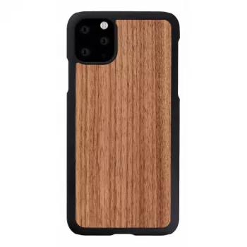 Funda para smartphone man and wood para iPhone 11 Pro Max — nogal negro, parte trasera de madera, marco protector