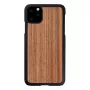 Funda para smartphone man and wood para iPhone 11 Pro Max — nogal negro, parte trasera de madera, marco protector