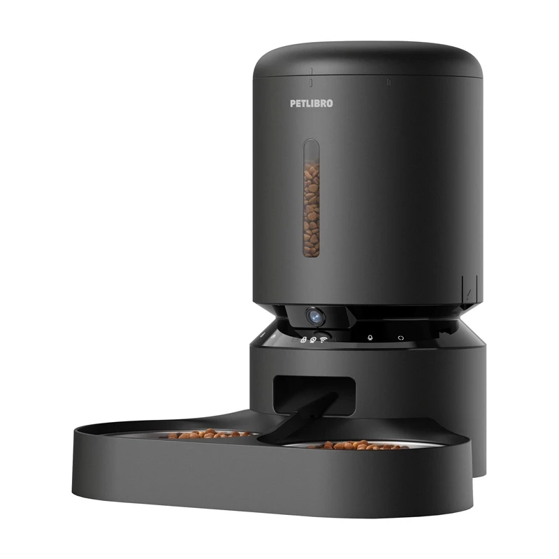 Comedero Petlibro Granary con cámara y doble cuenco, 5L (negro)