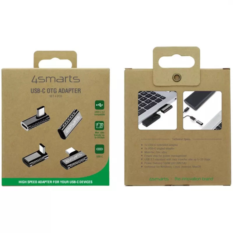 Adaptador de cable 4smarts 540464 USB-C a USB-C plateado