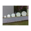 Lámpara de suelo para exterior Newgarden BULY E27 8W blanca polietileno