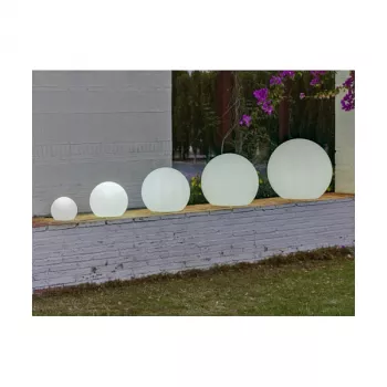 Lámpara de suelo para exterior Newgarden BULY E27 8W blanca polietileno