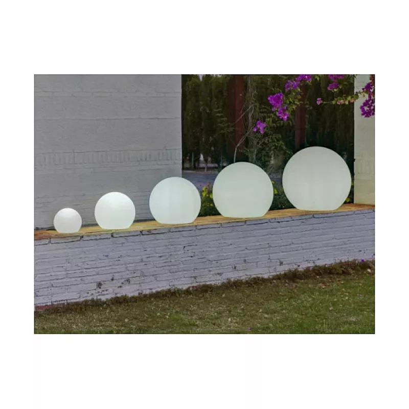 Lámpara de suelo para exterior Newgarden BULY E27 8W blanca polietileno