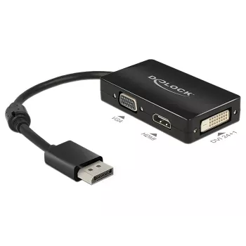DeLOCK 0,16 m DisplayPort/VGA+HDMI+DVI VGA (D-Sub)+ HDMI + DVI negro