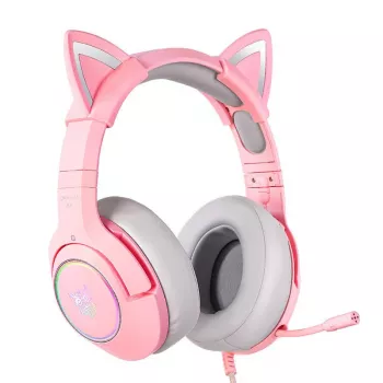 Auriculares Onikuma K9 rosa RGB gaming