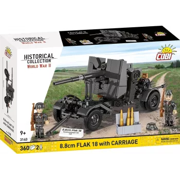 Set de construcción Cobi bloques 8,8-cm-Flak con remolque – 360 piezas