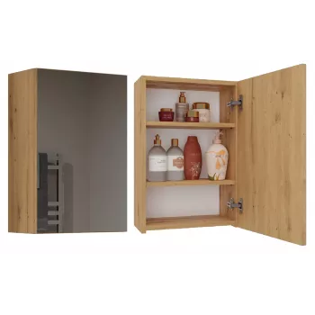 Mueble de almacenamiento de baño Top e shop POLA 1DL ARTISAN — montaje en pared, estructura de roble, 400×220×600 mm, 3 estantes